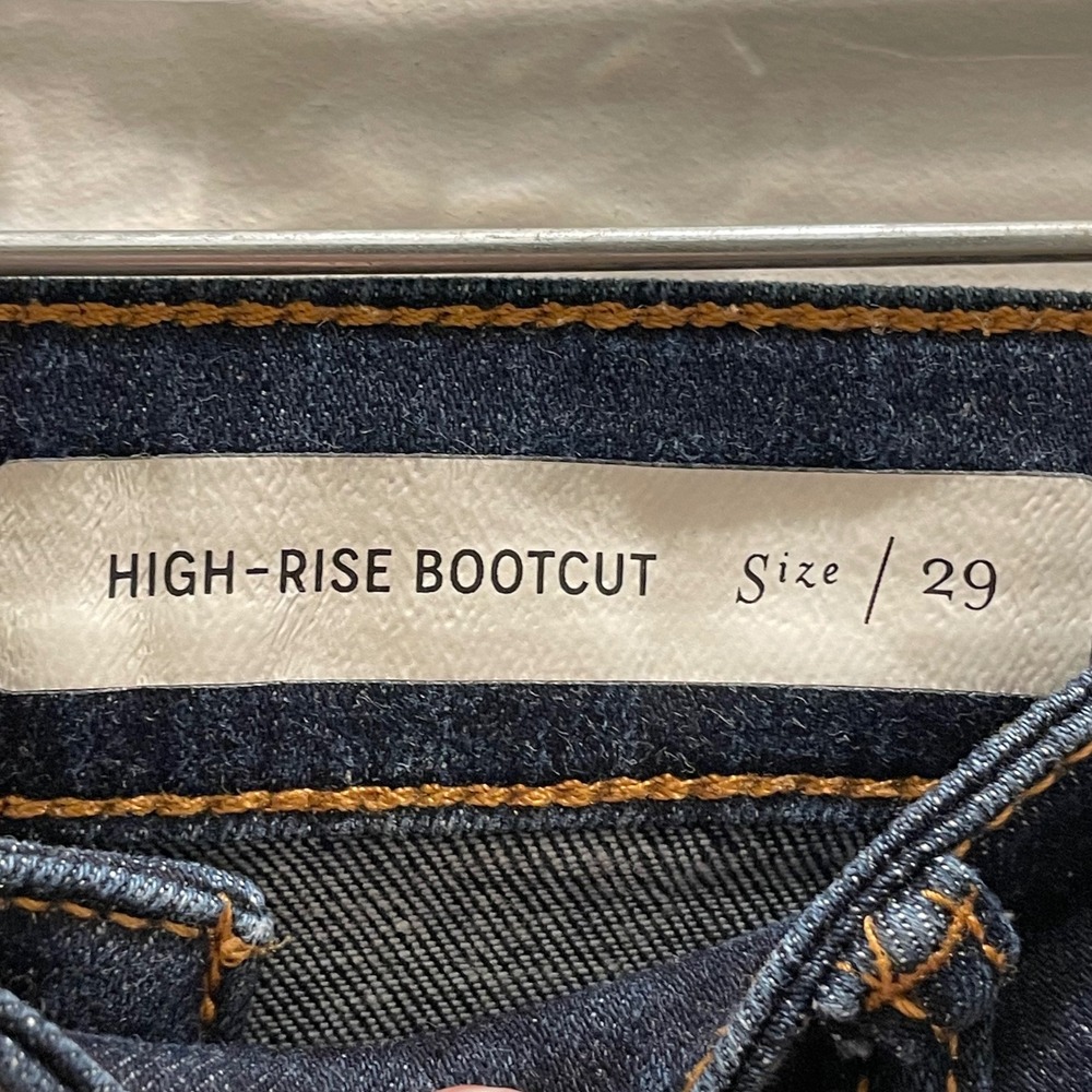 Pilcro Anthropologie High Rise Bootcut Jeans Dark Wash Button Split Hem Size 29 - Picture 4 of 7